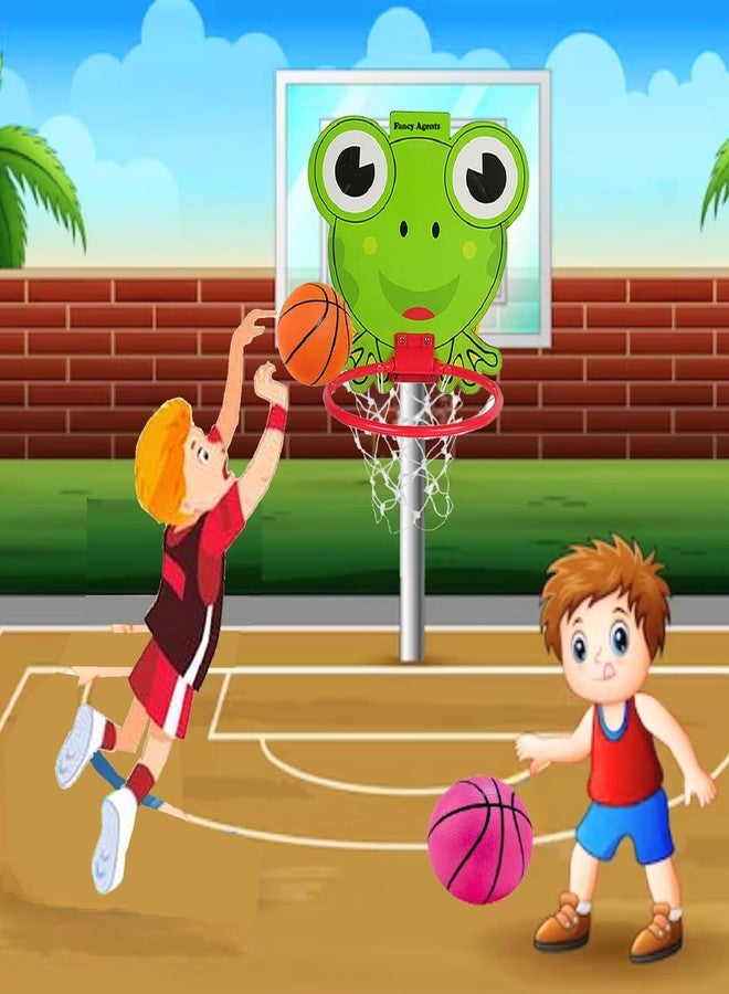Fancy Agents Basket Ball for Kids for Boys and Girls| Toy Basketball| Basketball Portable Set with Hanging Board, Ring Net for Indoor and Outdoor Games| Birthday & Return Gift Set Standard - Image 3
